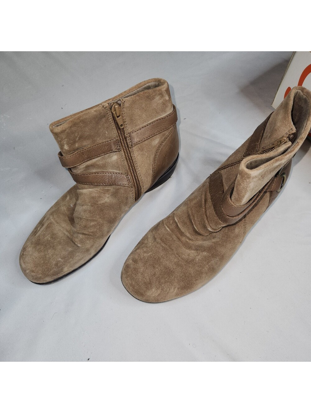 Women's tan suede ankle boots